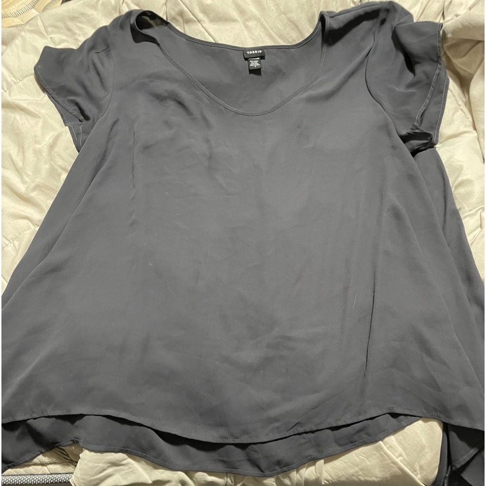 Torrid sheer gray top